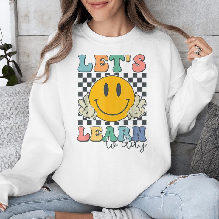 Let's Learn Today Smile Face Back To School For Teacher Kids Unisex Sweatshirt, funny design Let's Learn Today Smile Face Back To School For Teacher Kids Unisex Sweatshirt, funny design