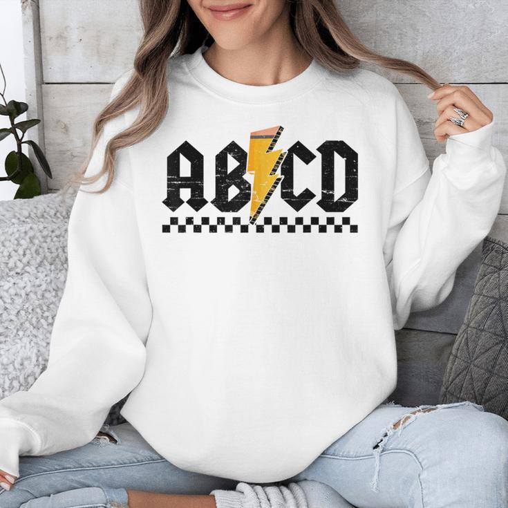 Lightning Pencil Rock'n Roll ABCD Teacher Back To School Kid Unisex Sweatshirt, funny design Lightning Pencil Rock'n Roll ABCD Teacher Back To School Kid Unisex Sweatshirt, funny design