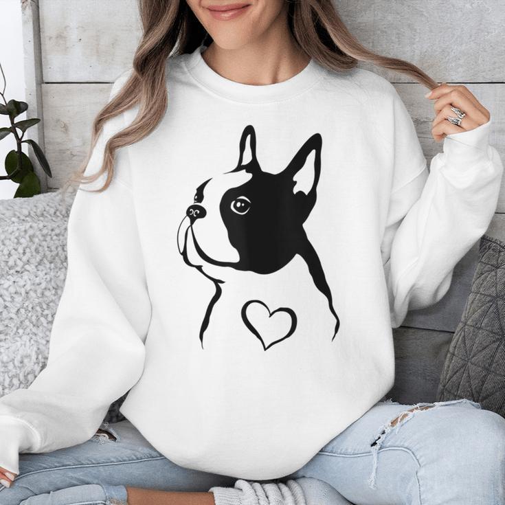 I Love My Boston Terrier Dog With Heart Unisex Sweatshirt, funny design
