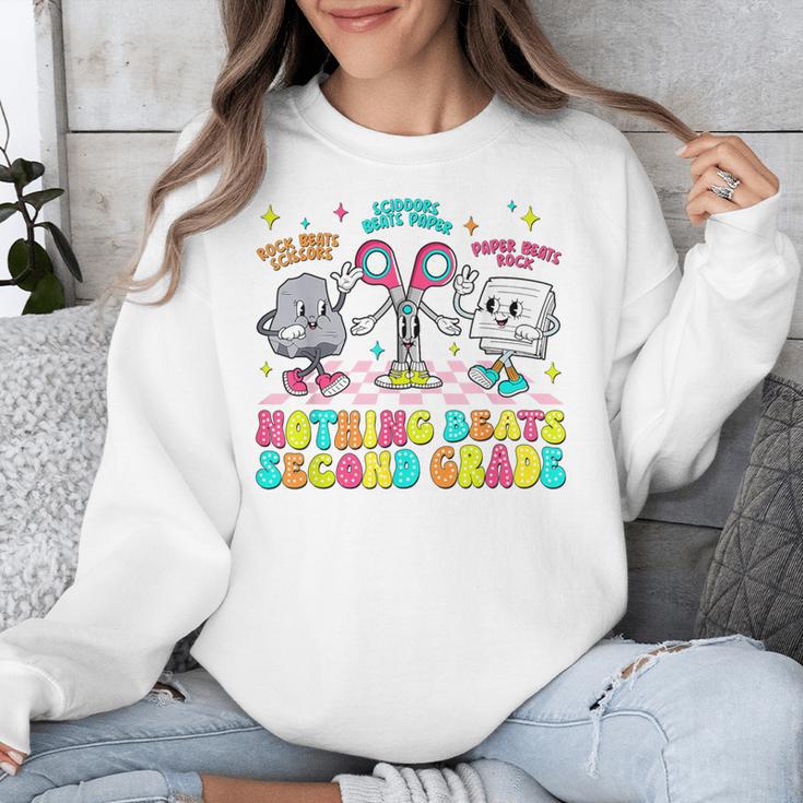Nothing Beats 2nd Second Grade Back To School Teacher Kids Unisex Sweatshirt, 2nd Grade Teacher Gifts, funny design