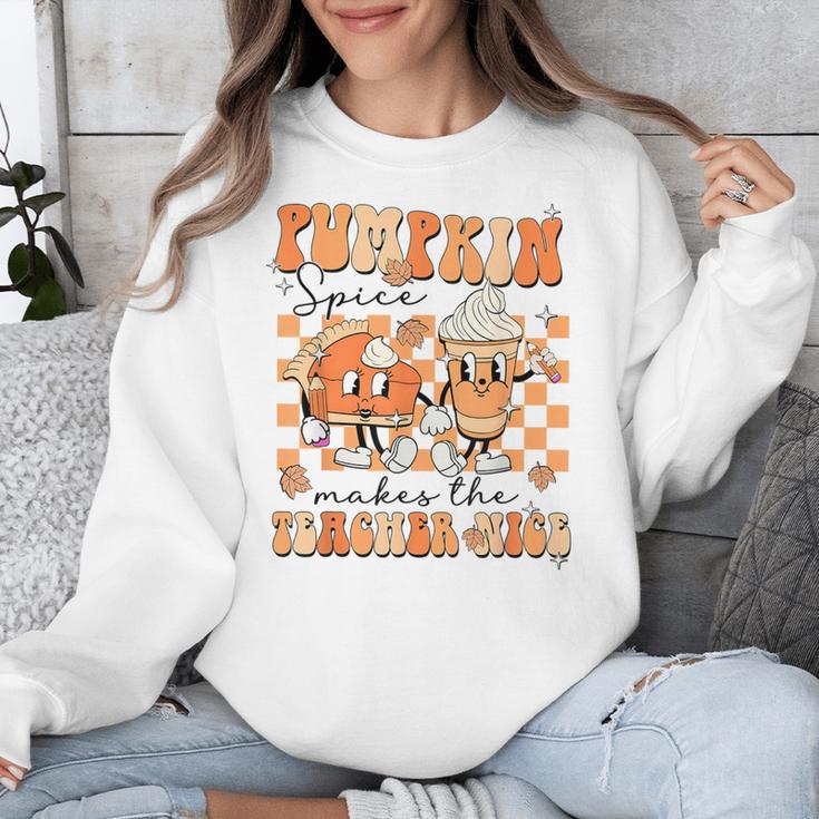 Pumpkin Spice Makes The Teacher Nice Teacher Graduation Unisex Sweatshirt, funny design