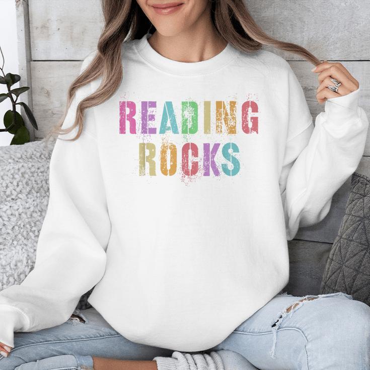READING ROCKS English Teacher ELA ABCD Read Star Kinder Unisex Sweatshirt, English Teacher Gifts, funny design READING ROCKS English Teacher ELA ABCD Read Star Kinder Unisex Sweatshirt, English Teacher Gifts, funny design
