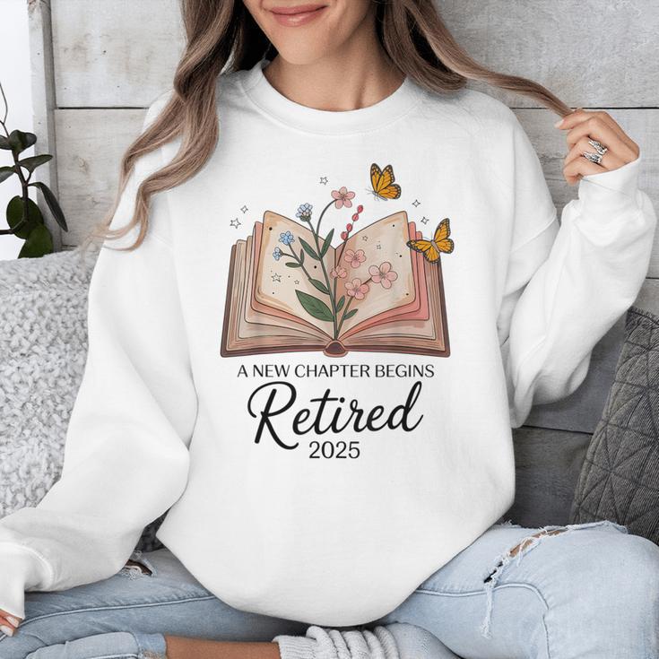 Retired 2025 A New Chapter Begins Retirement Teacher Book Unisex Sweatshirt, funny design