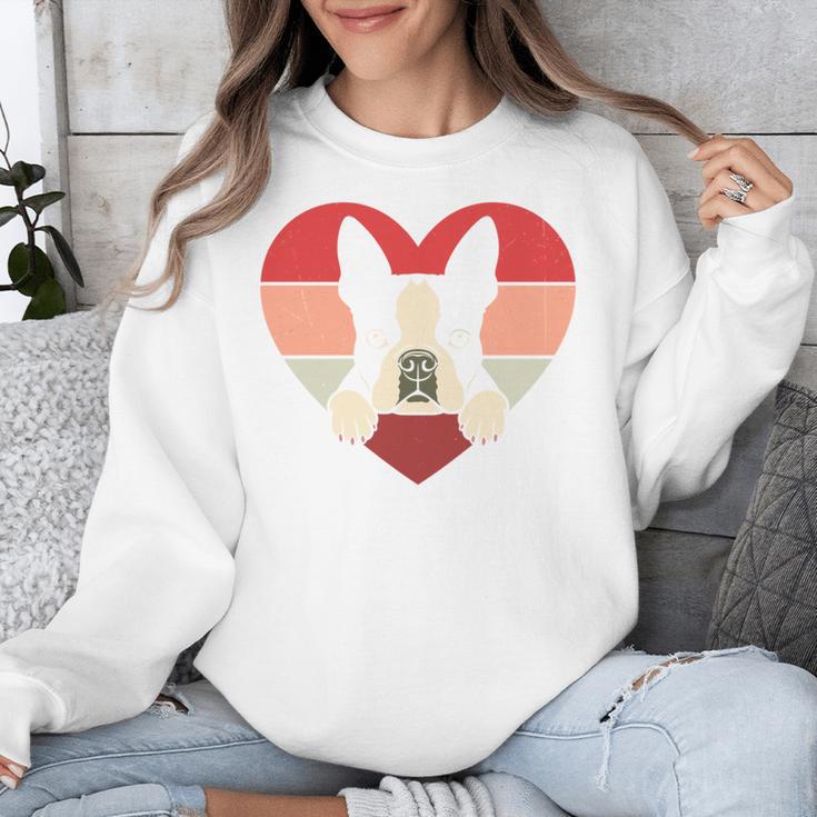 Retro Heart Boston Terrier Dog Vintage Valentine Unisex Sweatshirt, funny design