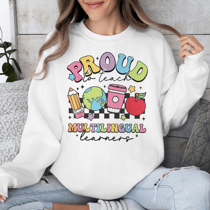 Retro Proud To Teach Multilingual Learners English Teacher Unisex Sweatshirt, English Teacher Gifts, funny design Retro Proud To Teach Multilingual Learners English Teacher Unisex Sweatshirt, English Teacher Gifts, funny design