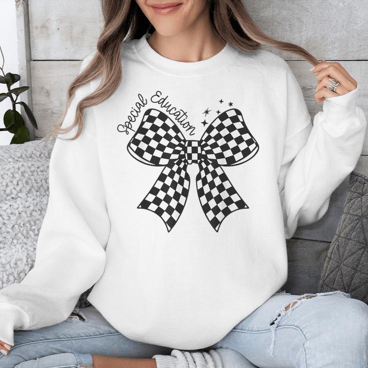 Retro Special Education Squad Coquette Bow SPED Teacher Unisex Sweatshirt, funny design