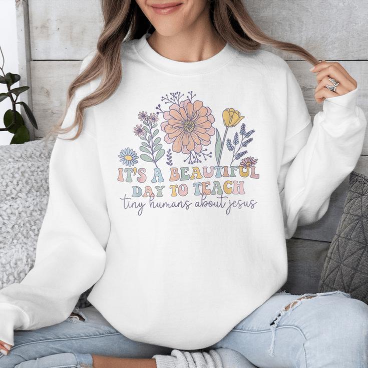 Retro I Teach Tiny Humans About Jesus Christian Teacher Unisex Sweatshirt, funny design Retro I Teach Tiny Humans About Jesus Christian Teacher Unisex Sweatshirt, funny design