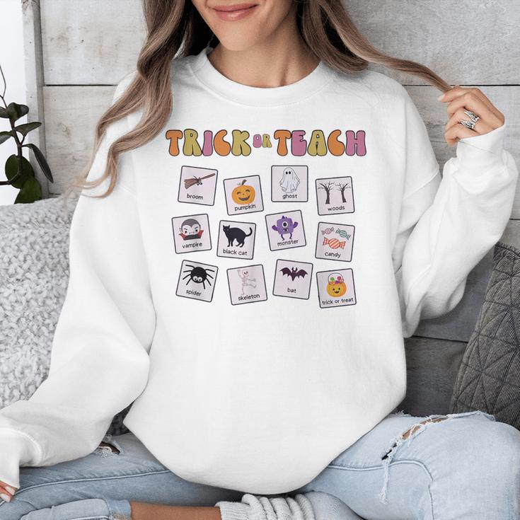 Retro Trick Or Treat Halloween Special Education Teacher Unisex Sweatshirt, funny design