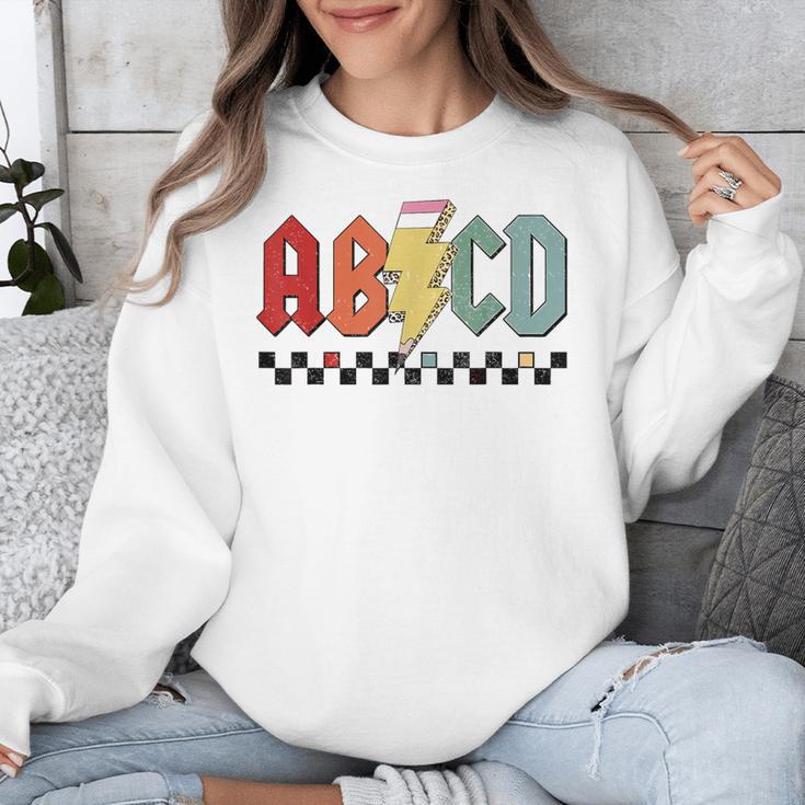 Rock Abcd Back To School Abcd Preschool Teacher Appreciation Unisex Sweatshirt, funny design Rock Abcd Back To School Abcd Preschool Teacher Appreciation Unisex Sweatshirt, funny design