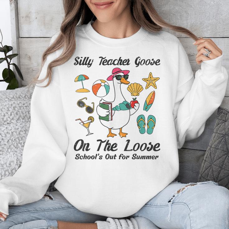 Silly Teacher Goose On The Loose School Out Summer Women Men Unisex Sweatshirt, funny design Silly Teacher Goose On The Loose School Out Summer Women Men Unisex Sweatshirt, funny design