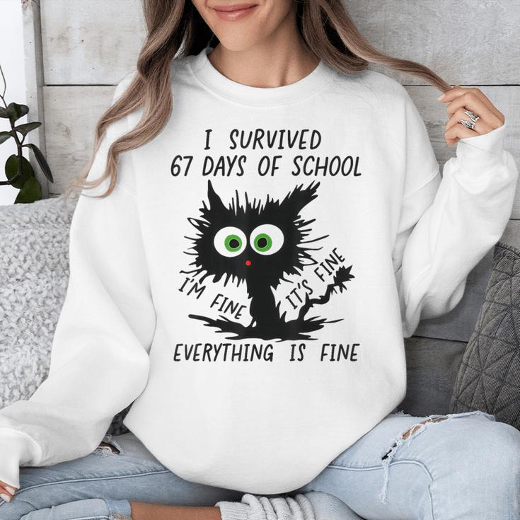 I Survived 67 Days Of School Teachers Students Humor Unisex Sweatshirt, funny design