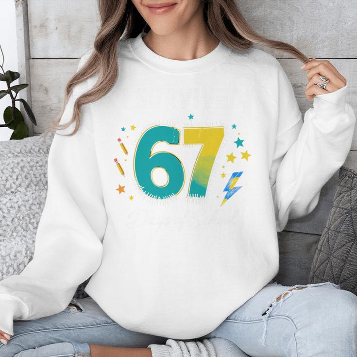 I Survived 67 Days Of School Teachers Students Meme Unisex Sweatshirt, funny design I Survived 67 Days Of School Teachers Students Meme Unisex Sweatshirt, funny design