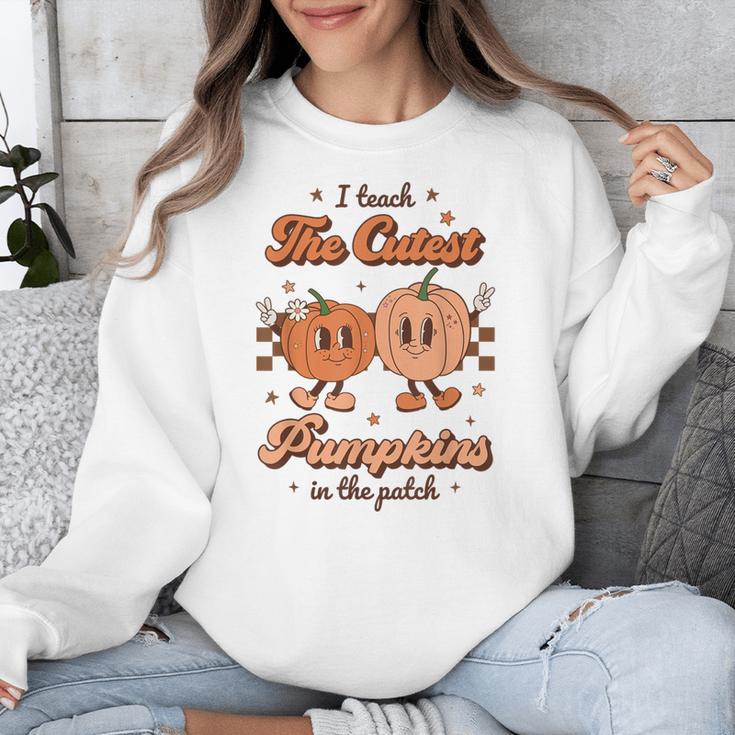 I Teach The Cutest Pumpkins In The Patch Retro Teacher Fall Unisex Sweatshirt, funny design I Teach The Cutest Pumpkins In The Patch Retro Teacher Fall Unisex Sweatshirt, funny design
