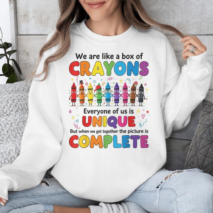 Teacher We Are Like a Box Of Crayons Back To School Unisex Sweatshirt, funny design Teacher We Are Like a Box Of Crayons Back To School Unisex Sweatshirt, funny design