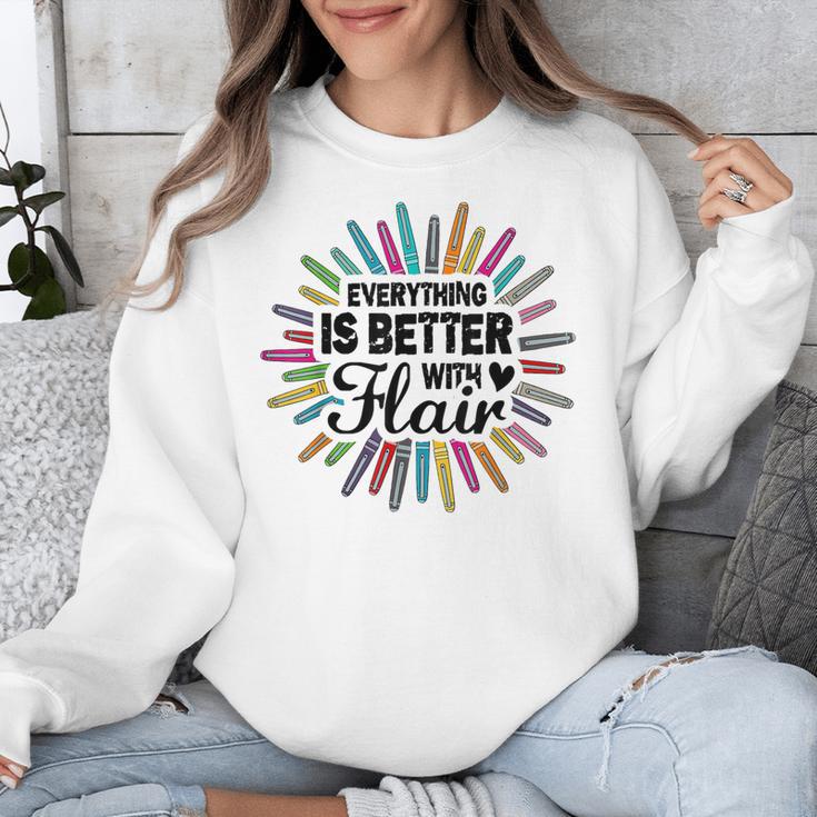Teacher Flair Pen Art Lover School Supplies Unisex Sweatshirt, funny design
