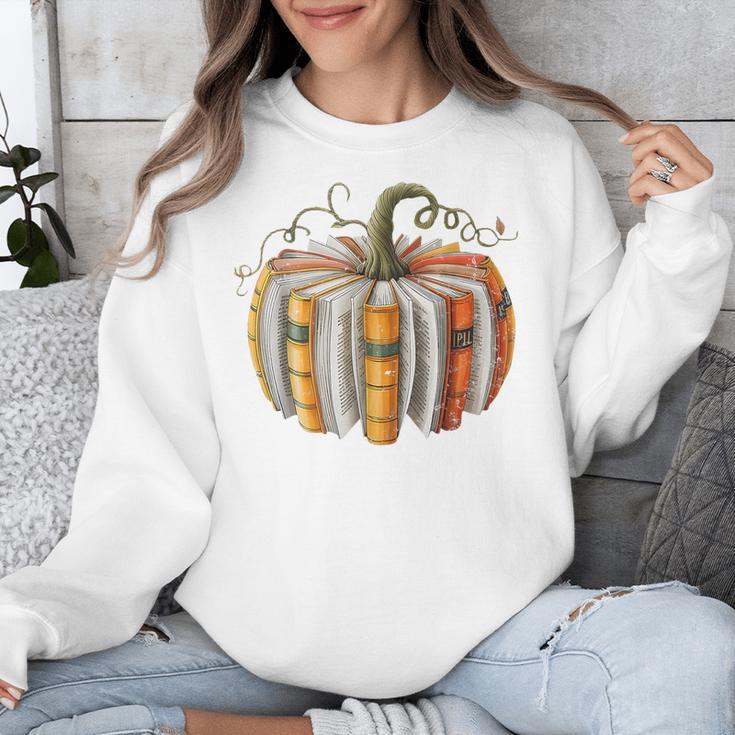 Teachers Students Fall Book Pumpkin Fall Librarians Bookworm Unisex Sweatshirt, funny design Teachers Students Fall Book Pumpkin Fall Librarians Bookworm Unisex Sweatshirt, funny design