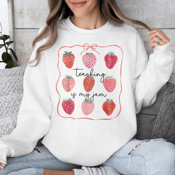 Teaching Is My Jam Teacher Team Crew Cute Strawberry Girls Unisex Sweatshirt, funny design Teaching Is My Jam Teacher Team Crew Cute Strawberry Girls Unisex Sweatshirt, funny design