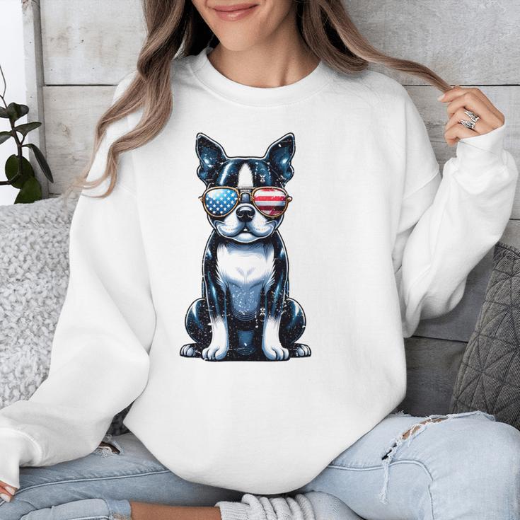 USA Flag Boston Terrier Best Dog Mom Ever 2025 Unisex Sweatshirt, Mom Gifts, Boston Terrier Mom Gifts, funny design