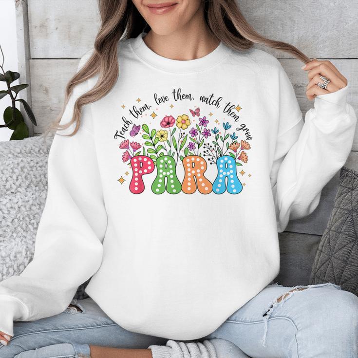 Wildflower Para Floral Paraprofessional Paraeducator Teacher Unisex Sweatshirt, funny design Wildflower Para Floral Paraprofessional Paraeducator Teacher Unisex Sweatshirt, funny design