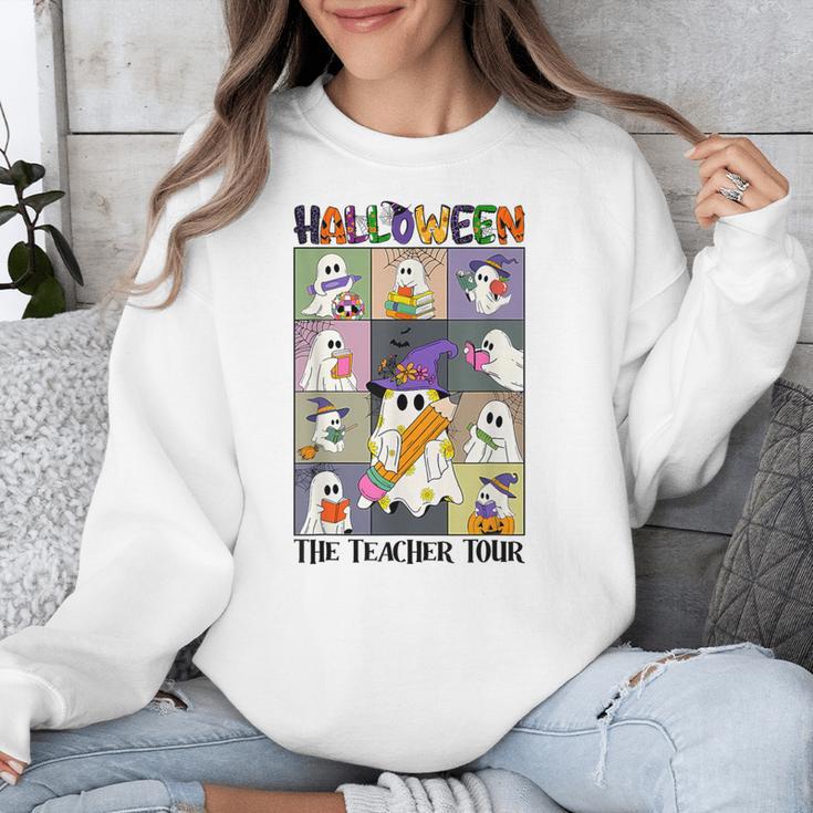 Women Halloween The Teacher Tour Ghosts Pencil Pumpkins Unisex Sweatshirt, funny design