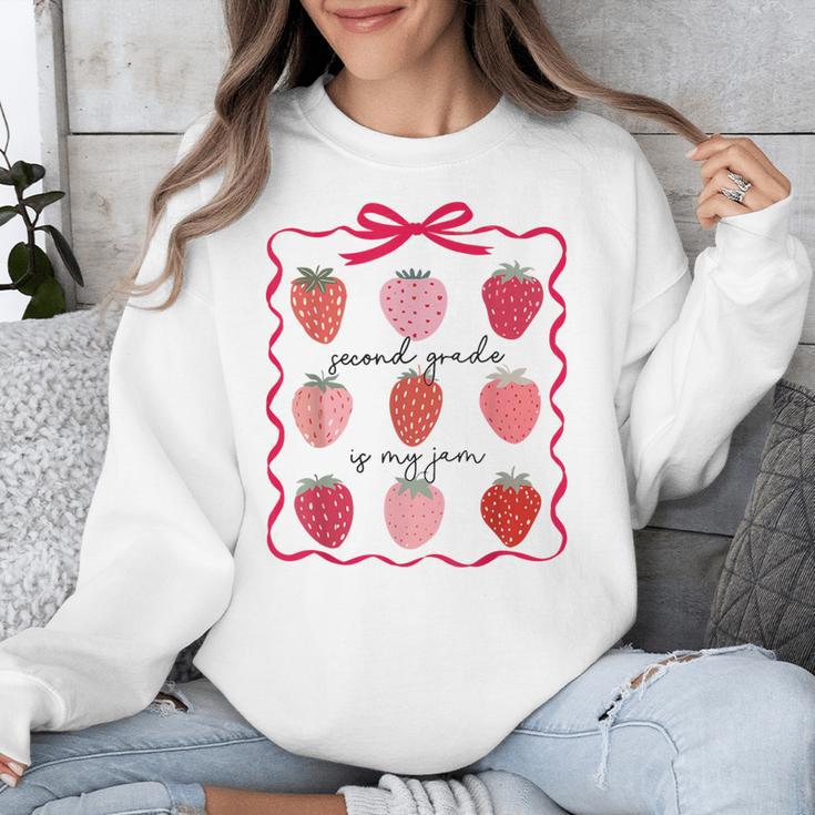 Women Second Grade Is My Jam Strawberry First Kids Teacher Unisex Sweatshirt, First Grade Teacher Gifts, funny design Women Second Grade Is My Jam Strawberry First Kids Teacher Unisex Sweatshirt, First Grade Teacher Gifts, funny design