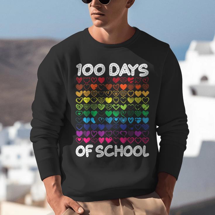 100 Days Of School Heart Love Teacher Or Student 100th Day Unisex Sweatshirt, funny gift 100 Days Of School Heart Love Teacher Or Student 100th Day Unisex Sweatshirt, funny gift