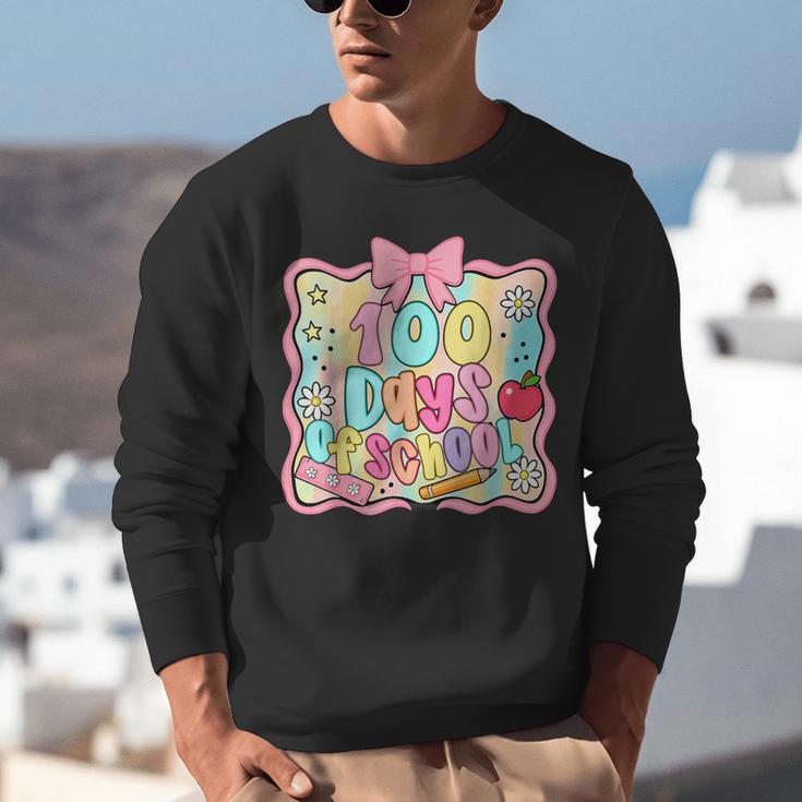 100 Days Of School Preppy 100th Day Of School Teacher Kids Unisex Sweatshirt, funny gift