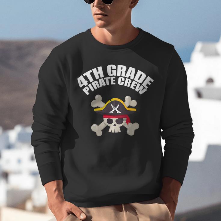 4th Grade Pirate Crew Halloween Costume Cool Teacher Student Unisex Sweatshirt, 4th Grade Teacher Sweatshirts, funny gift