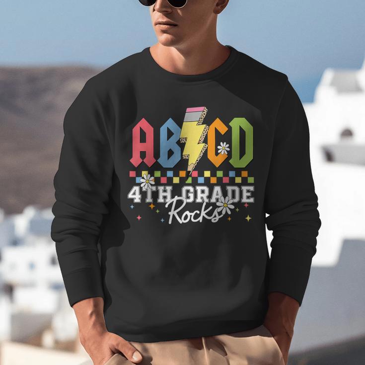 4th Grade Rocks ABCD Back To School Rock Teachers Unisex Sweatshirt, funny gift