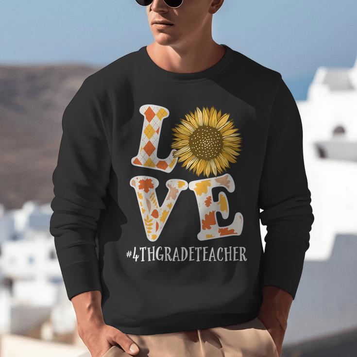 4th Grade Teacher Love Autumn Fall Sunflower Appreciation Unisex Sweatshirt, 4th Grade Teacher Sweatshirts, funny gift 4th Grade Teacher Love Autumn Fall Sunflower Appreciation Unisex Sweatshirt, 4th Grade Teacher Sweatshirts, funny gift