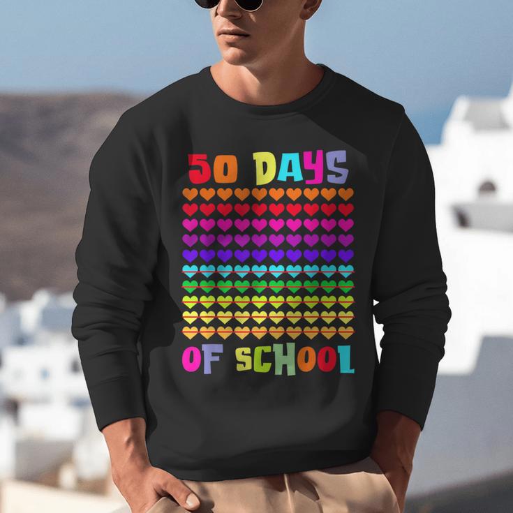 50 Days Of School Hearts Teacher Happy 50th Day Of School Unisex Sweatshirt, funny gift 50 Days Of School Hearts Teacher Happy 50th Day Of School Unisex Sweatshirt, funny gift
