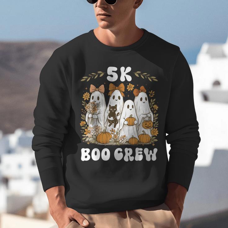 5K Boo Crew Halloween Teacher K5 Floral Ghost Trick Or Teach Unisex Sweatshirt, funny gift