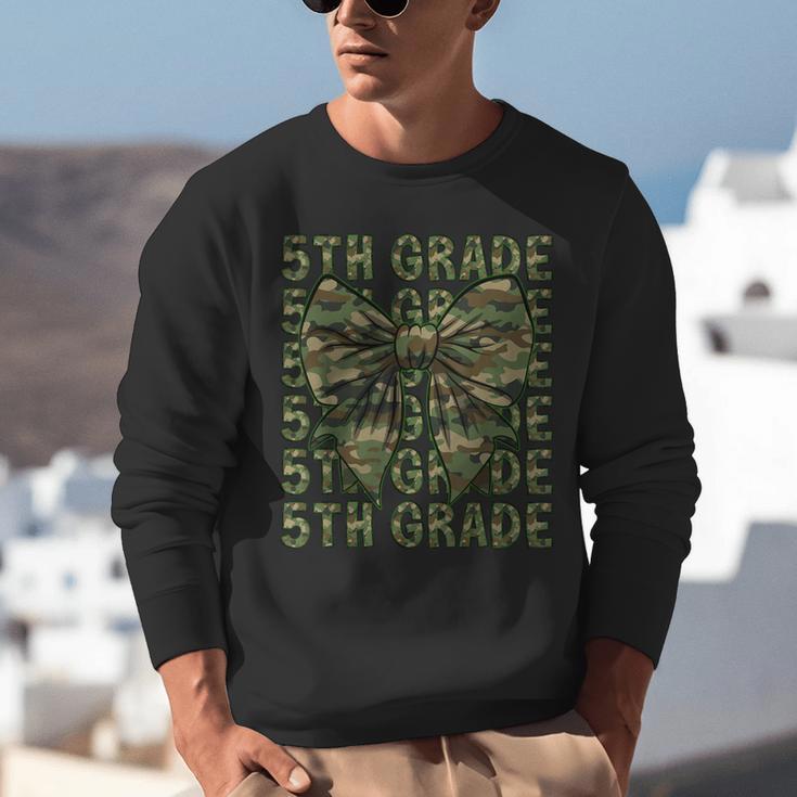 5th Grade Teacher Student Camo Bow Back To School Unisex Sweatshirt, funny gift 5th Grade Teacher Student Camo Bow Back To School Unisex Sweatshirt, funny gift