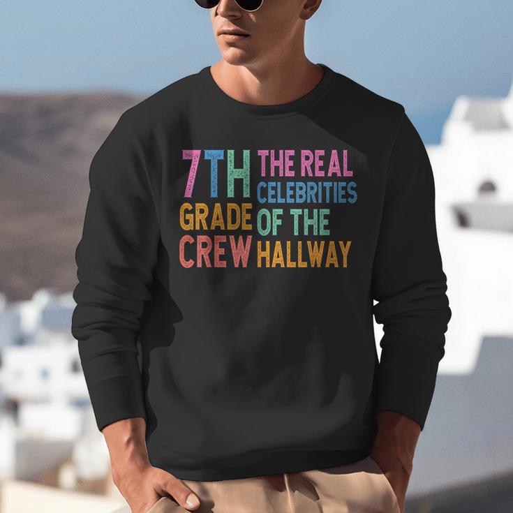 7th Grade Crew The Real Celebrities Of The Hallway Teacher Unisex Sweatshirt, funny gift 7th Grade Crew The Real Celebrities Of The Hallway Teacher Unisex Sweatshirt, funny gift