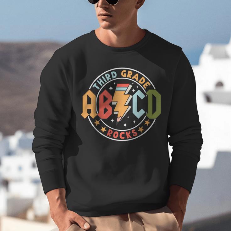 ABCD 3rd Grade Rocks Pencil Lightning Teachers Rock Boys Unisex Sweatshirt, funny gift ABCD 3rd Grade Rocks Pencil Lightning Teachers Rock Boys Unisex Sweatshirt, funny gift