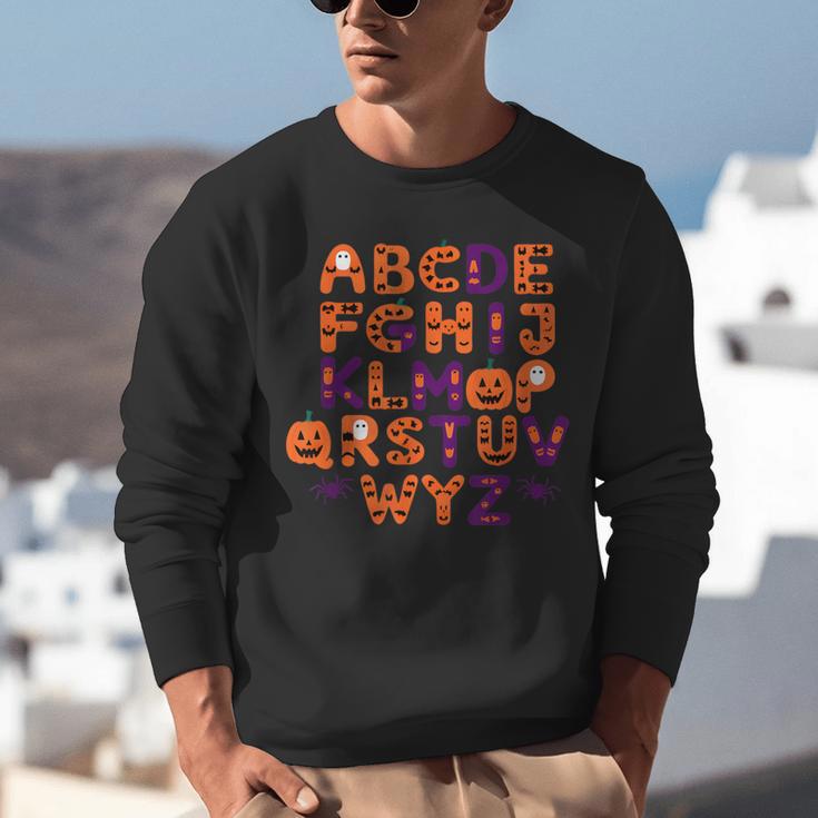 ABCs Learning Kindergarten Teacher Halloween Alphabet Unisex Sweatshirt, funny gift ABCs Learning Kindergarten Teacher Halloween Alphabet Unisex Sweatshirt, funny gift