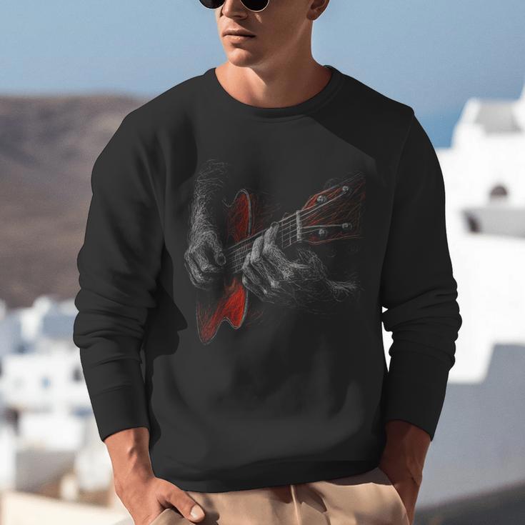 Acoustic Guitar Player Shirt Vintage Music Teacher Guitarist Unisex Sweatshirt, funny gift