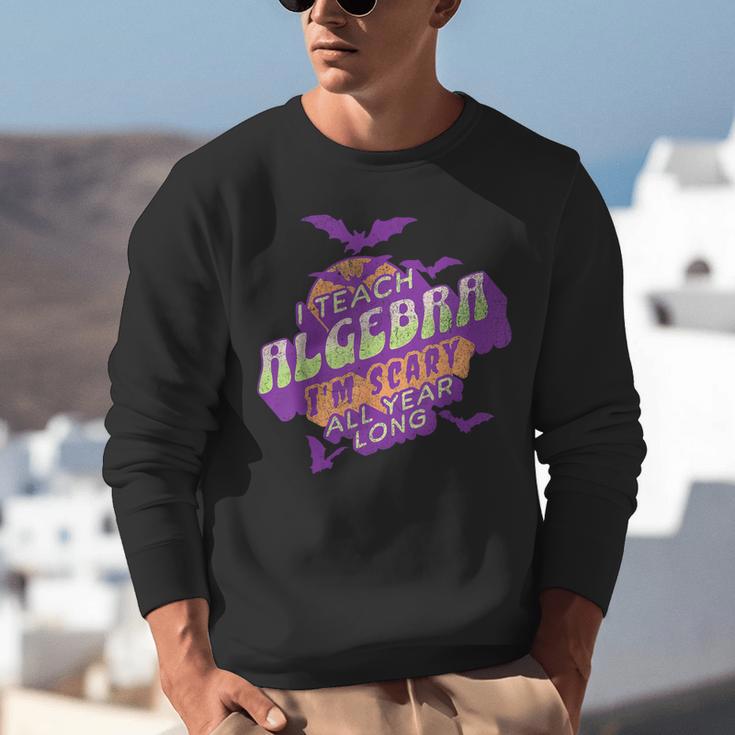 Algebra Teacher Halloween Spooky Ghost Math Mathematics Grad Unisex Sweatshirt, funny gift