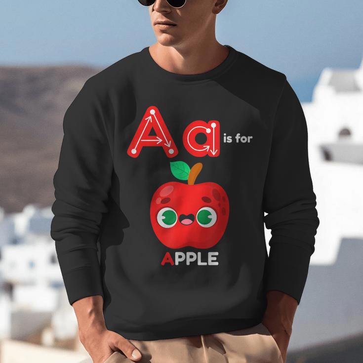 A Is For Apple Pre-K Kindergarten Teacher Student Unisex Sweatshirt, funny gift A Is For Apple Pre-K Kindergarten Teacher Student Unisex Sweatshirt, funny gift