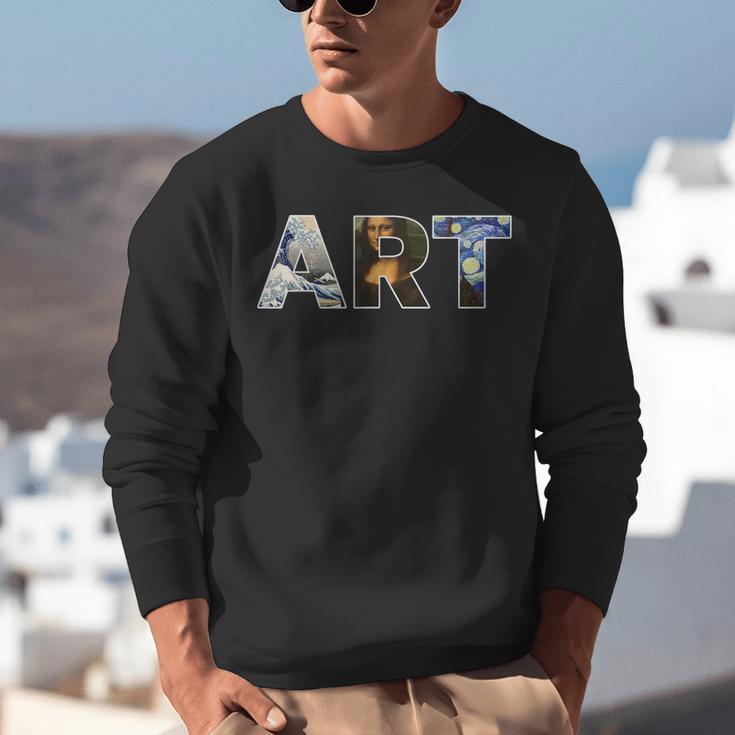Art Artist Painting Teacher T Shirt Mona Lisa Great Wave For Men Women Unisex Sweatshirt, funny gift
