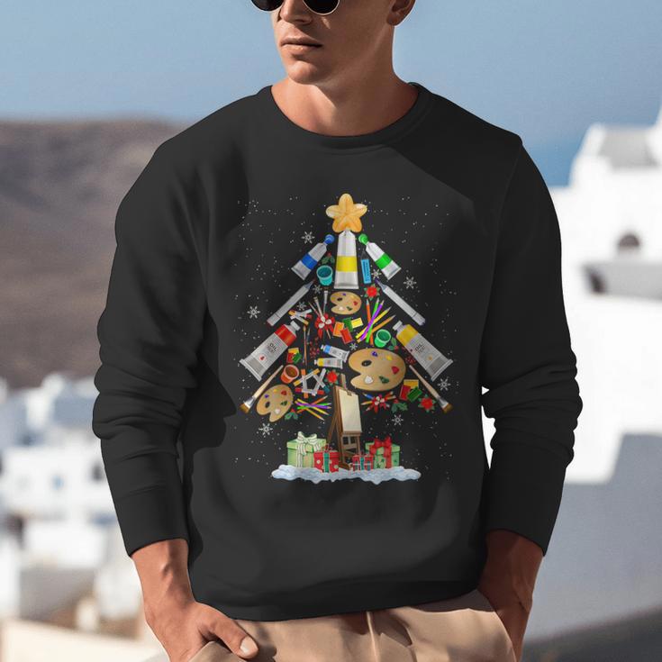 Art Christmas Tree Merry Christmas Artist Art Teacher Unisex Sweatshirt, funny gift Art Christmas Tree Merry Christmas Artist Art Teacher Unisex Sweatshirt, funny gift