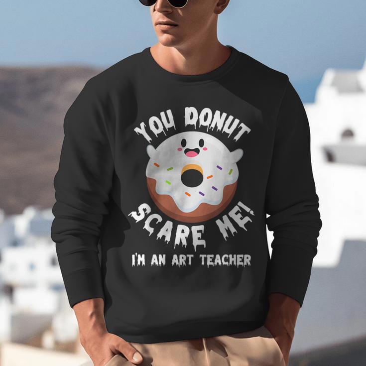 Art Teacher Halloween Donut Lover Costume Kawaii Monster Unisex Sweatshirt, funny gift
