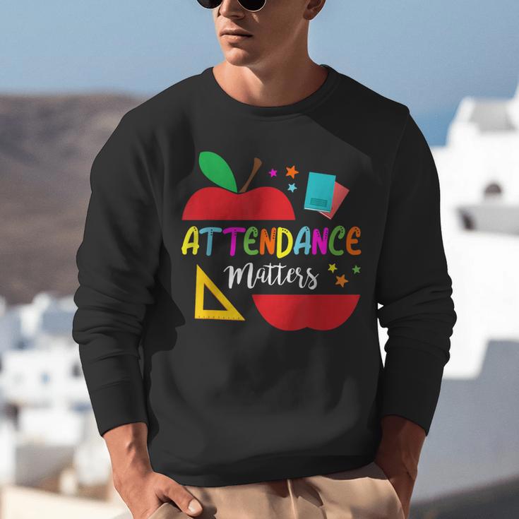 Attendance Matters Teacher Apple For Back To School Unisex Sweatshirt, funny gift Attendance Matters Teacher Apple For Back To School Unisex Sweatshirt, funny gift