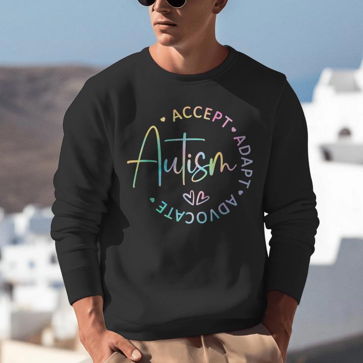 Autism Awareness Accept Adapt Advocate Autism Mom Teacher Unisex Sweatshirt, funny gift Autism Awareness Accept Adapt Advocate Autism Mom Teacher Unisex Sweatshirt, funny gift