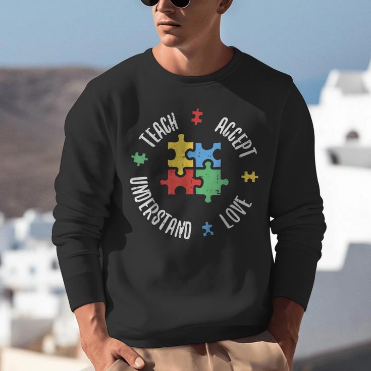 Autism Awareness Teacher Shirt Teach Accept Understand Love Unisex Sweatshirt, funny gift Autism Awareness Teacher Shirt Teach Accept Understand Love Unisex Sweatshirt, funny gift