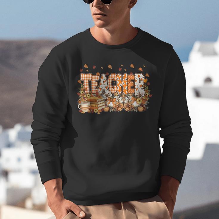 Autumn Pumpkin Thanksgiving Coffee Floral Teacher Fall Unisex Sweatshirt, funny gift Autumn Pumpkin Thanksgiving Coffee Floral Teacher Fall Unisex Sweatshirt, funny gift
