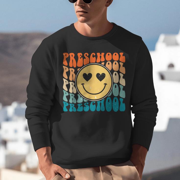 Back To School Groovy Smile Preschool Teachers Students Kids Unisex Sweatshirt, funny gift