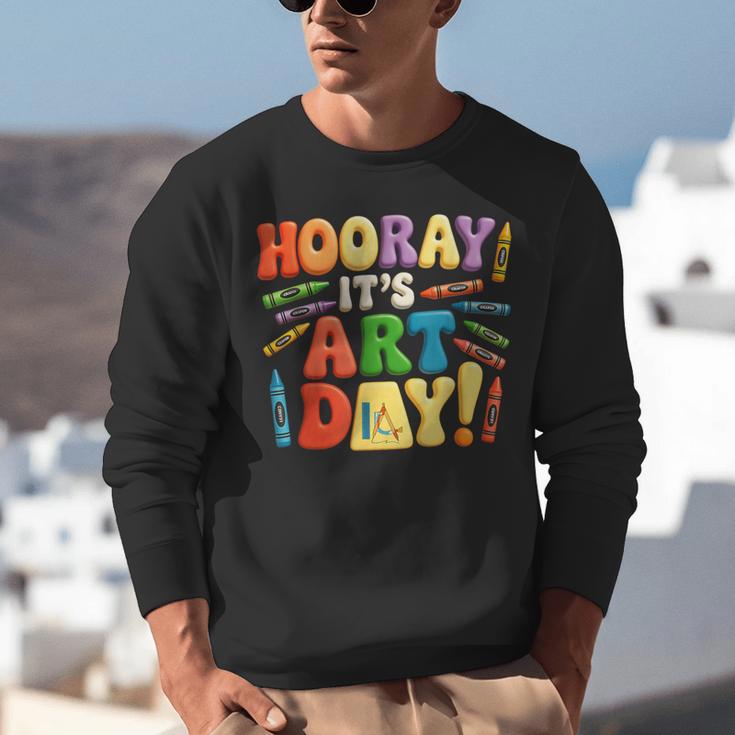 Back To School Hooray It's Art Day Art Teacher Artist Unisex Sweatshirt, funny gift Back To School Hooray It's Art Day Art Teacher Artist Unisex Sweatshirt, funny gift