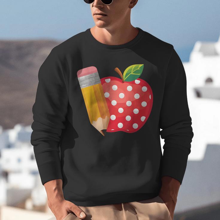 Back To School Pencil And Apple Teacher Student Unisex Sweatshirt, funny gift Back To School Pencil And Apple Teacher Student Unisex Sweatshirt, funny gift