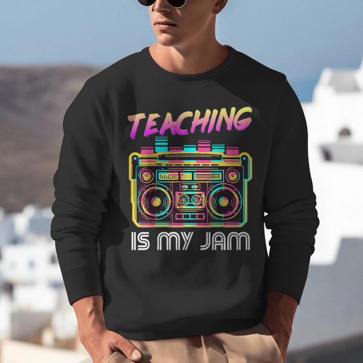Back To School Retro Teaching Is My Jam 80s Teacher Boombox Unisex Sweatshirt, funny gift Back To School Retro Teaching Is My Jam 80s Teacher Boombox Unisex Sweatshirt, funny gift